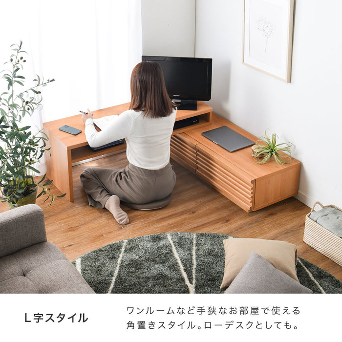 ［幅110-210cm］テレビ台 国産 完成品 アルダー無垢 伸縮式 *ダリア-TG*〔38700023〕