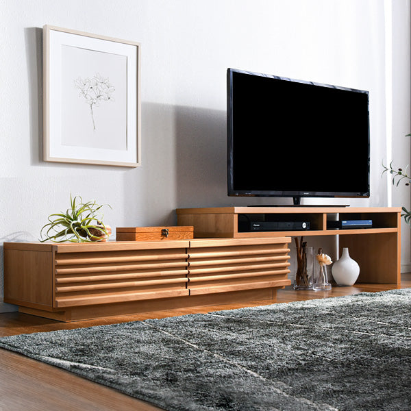 ［幅110-210cm］テレビ台 国産 完成品 アルダー無垢 伸縮式 *ダリア-TG*〔38700023〕