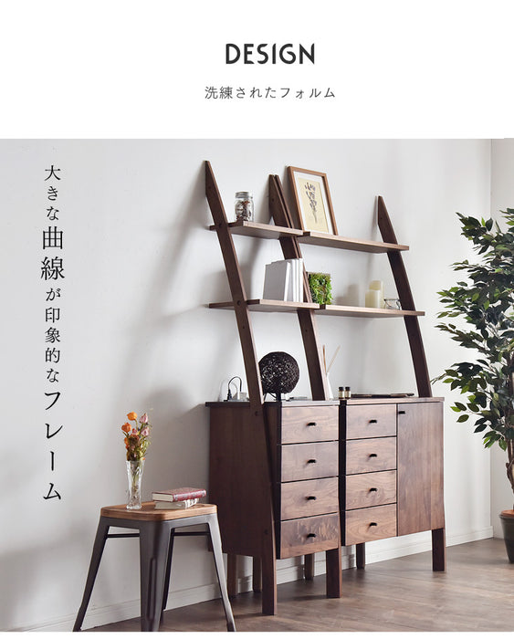［幅75］キャビネット 国産 木製 収納 シェルフ 大川家具 北欧 天然木【超大型商品】〔39600003〕