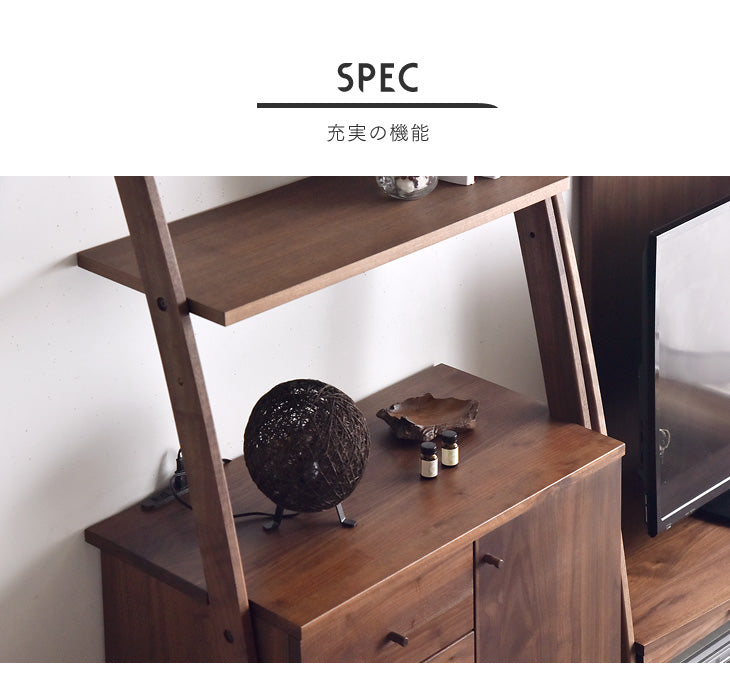 ［幅75］キャビネット 国産 木製 収納 シェルフ 大川家具 北欧 天然木【超大型商品】〔39600003〕