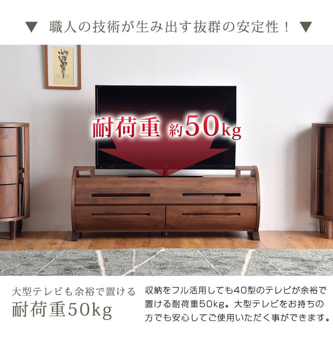 ［幅120］大川家具 テレビ台 完成品 収納 国産 アルダー 無垢材 木製 日本製 北欧 おしゃれ テレビボード【超大型商品】〔39600006〕
