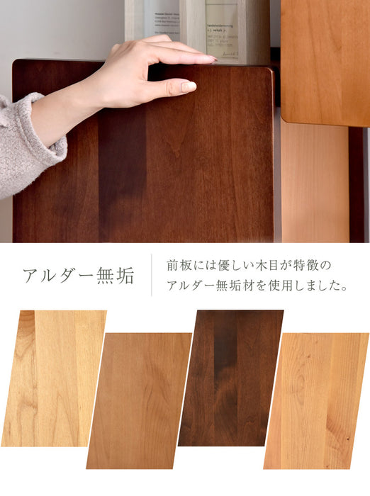 国産 完成品 シェルフ 幅60 奥行30 木製 アルダー 大川家具 棚 リビング 収納 本棚 北欧 扉 棚 ラック 無垢 飾り棚 日本製 【超大型商品】〔39600011〕