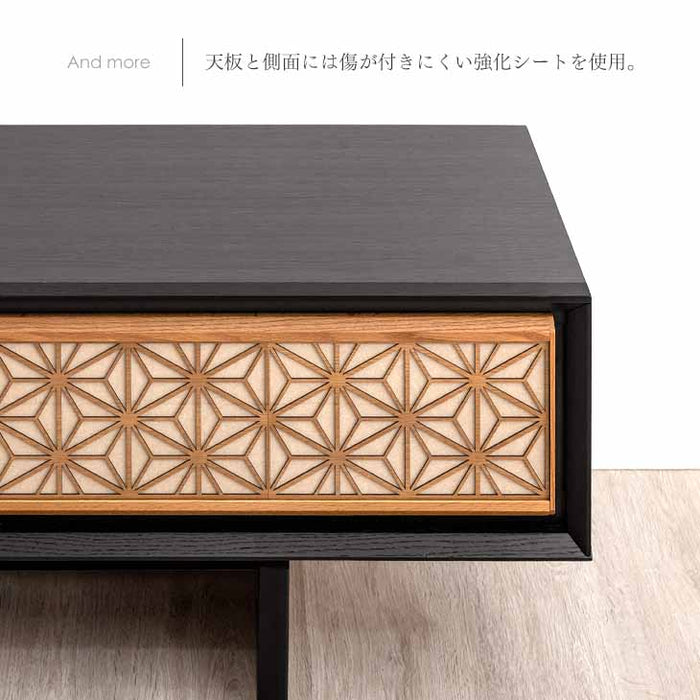 幅180cm 組子調デザイン テレビ台 国産 完成品 和風モダン【搬入設置込み】【超大型商品】〔99901227〕