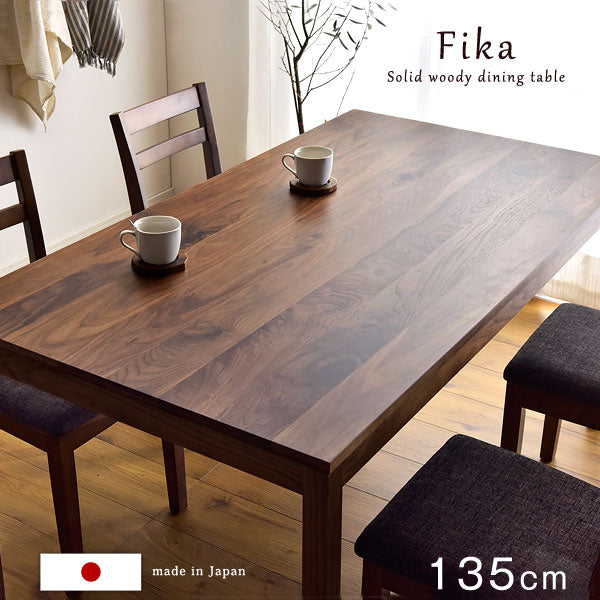 [幅135×奥行80] ダイニングテーブル 単品 4人掛け 無垢材 国産【超大型商品】〔42600000〕