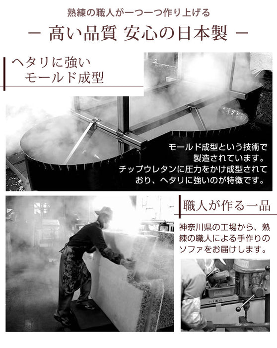 [幅250cm] ローソファ フロアマット付き Lサイズ 着脱カバー式 日本製〔44030064〕