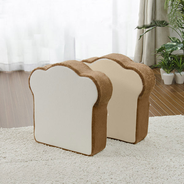 日本製 ２WAY クッション 座布団 厚いカバー 収納袋付き 椅子 子供用 かわいい プレゼント 低反発 セット 2枚 食パン ふわふわ パンモチーフ パンシリーズ 国産 子供部屋 キッズ 〔44030073〕