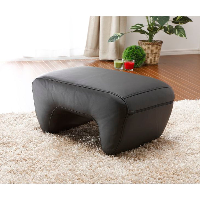 日本製 オットマン スツール ブラック オットマン レザー 足置き 1人掛け 北欧 おしゃれ sofa モダン ミッドセンチュリー シンプル リビング ソファ オットマン 国産 〔44030120〕