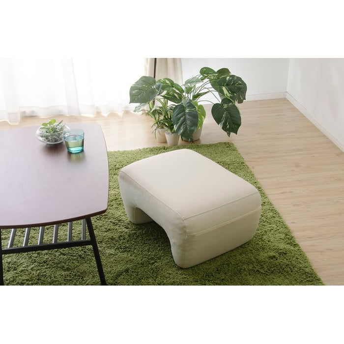 日本製 オットマン スツール アイボリー オットマン レザー 足置き 1人掛け 北欧 おしゃれ sofa モダン ミッドセンチュリー シンプル リビング ソファ オットマン 国産 〔44030121〕