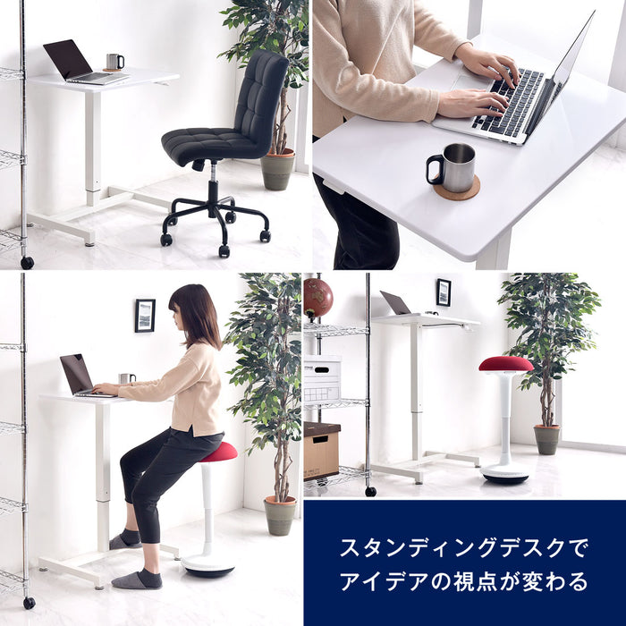 ［幅70cm］ 片手で楽々ワンタッチ昇降式 スタンディングデスク  伸縮 ガス圧式〔45400005〕