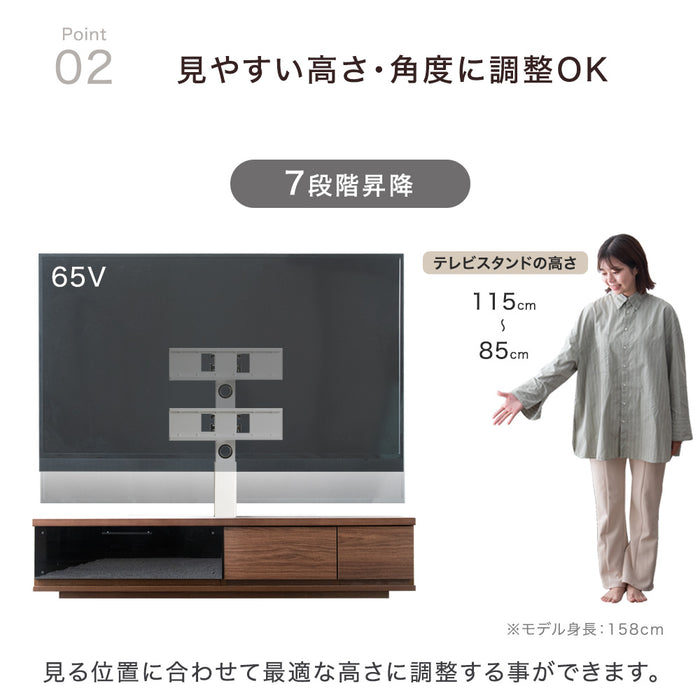 [32〜65インチ対応] “置かない”テレビ台 壁寄せテレビスタンド 日本製 完成品 上下/左右首振り【超大型商品】〔48100020〕