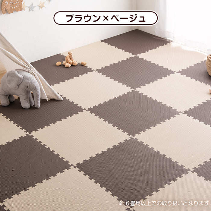 ［6畳］防炎 ジョイントマット 32枚 大判59cm 床暖房対応 サイドパーツ付〔49400002〕