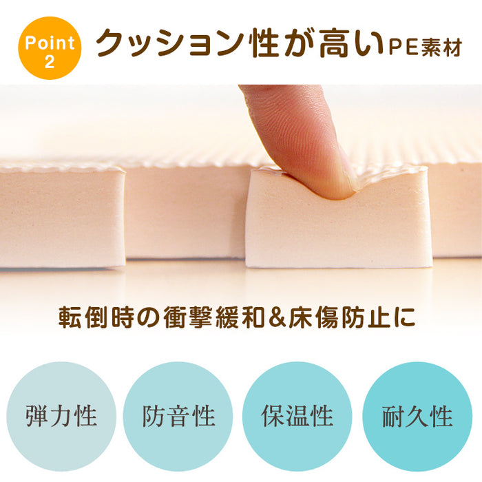 ［6畳］防炎 ジョイントマット 32枚 厚み20mm 大判59cm 床暖房対応 サイドパーツ付〔49400006〕