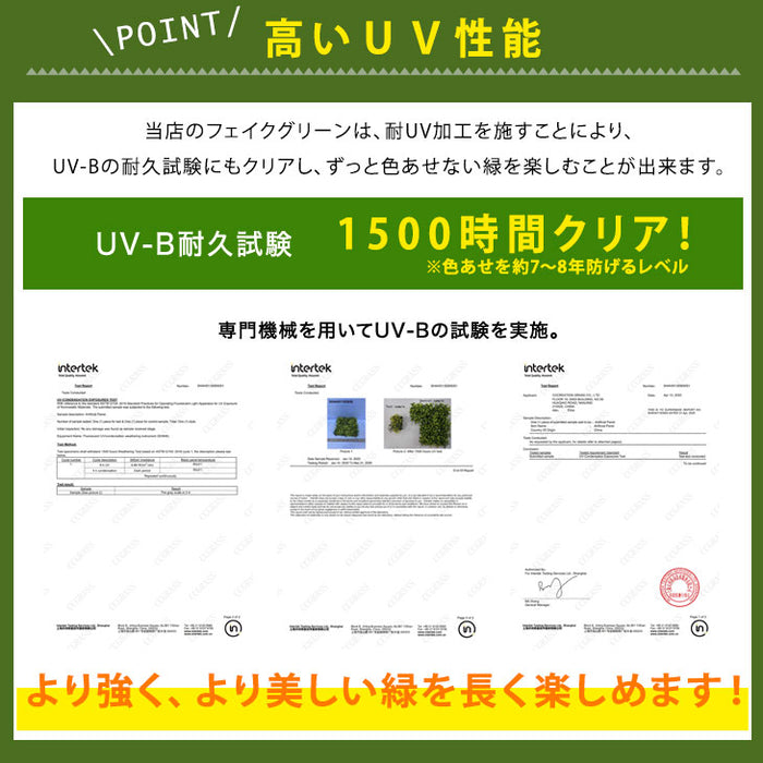100×100cm 2枚セット フェイクグリーン 壁掛け〔50900072〕