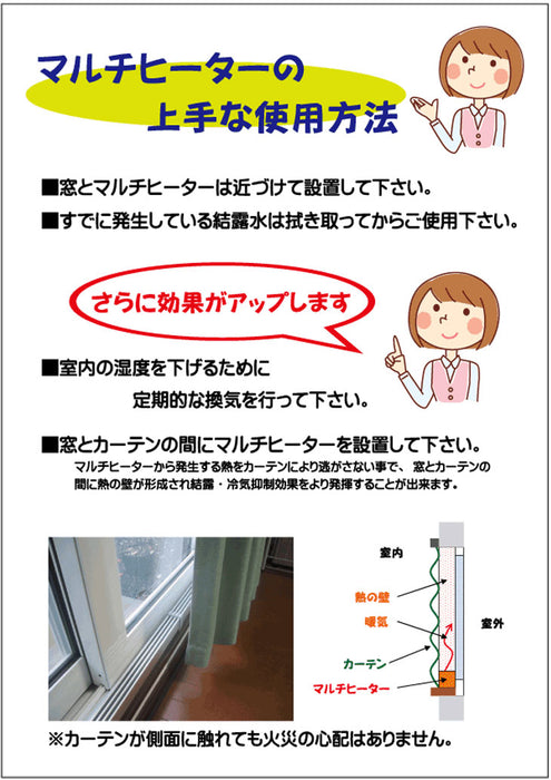 窓下ヒーター 150cm 結露防止 国産 1年保証 SJET認証 カビ対策 サーモスタット 省エネ 150センチ 暖房器具 〔53900003〕