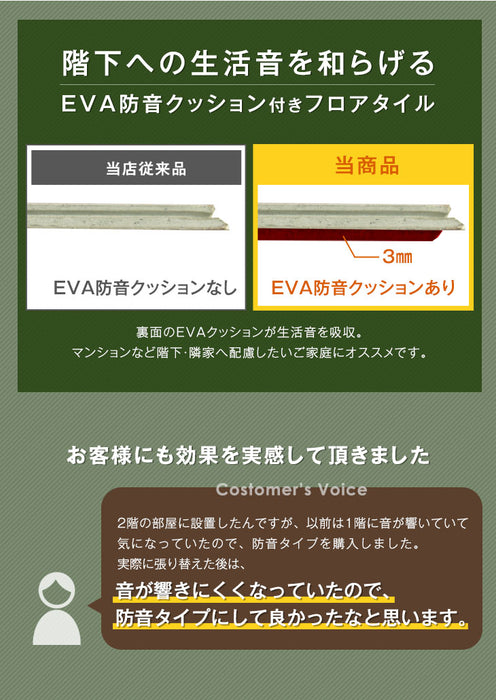 [1畳分] 8枚入りフロアタイル 防音タイプ はめ込み式  賃貸OK 床暖房対応 木目調〔57300010〕