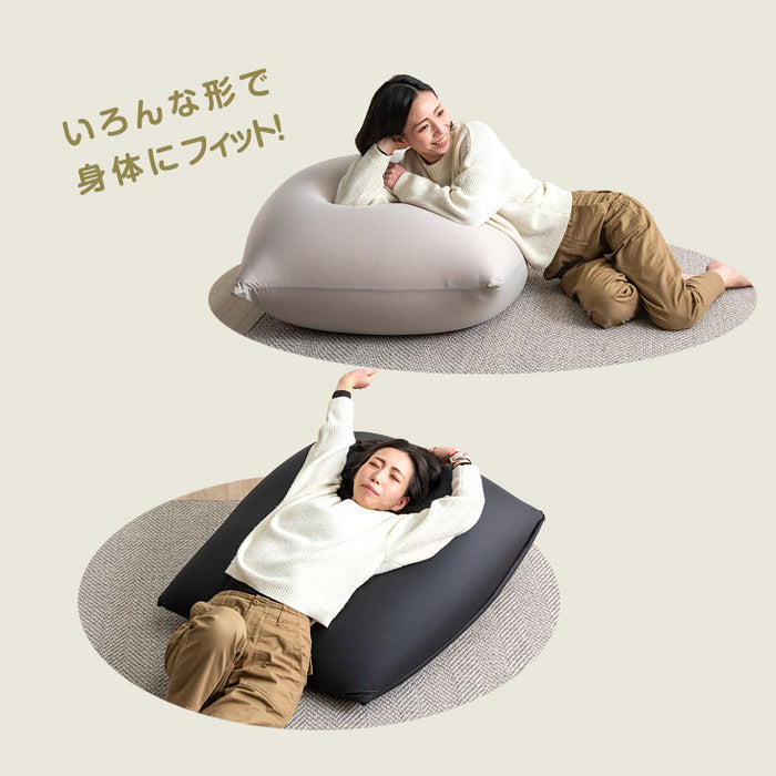 メガ盛 充填量4.5kg もちっとフィット ビーズクッション 洗えるカバー コンパクトソファ〔67300008〕