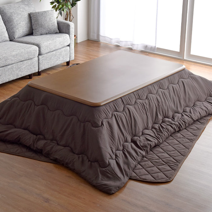 [3点セット] [幅150×奥行80cm] こたつテーブル＋掛け・敷布団 石英管ヒーター 傷に強いUV天板 1年保証【超大型商品】〔68140098〕