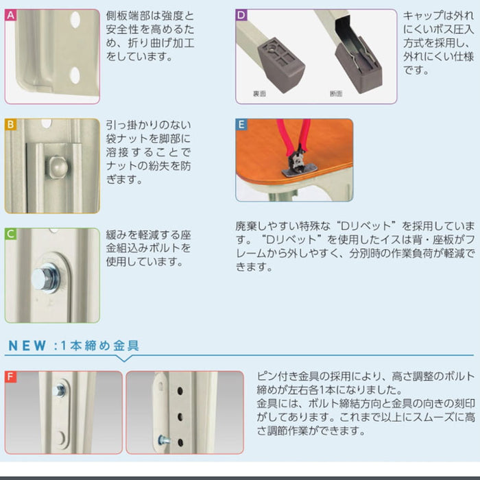学習机 国産 全学年対応 新JIS規格対応 学校用机デスク+チェア2点セット〔70900001〕