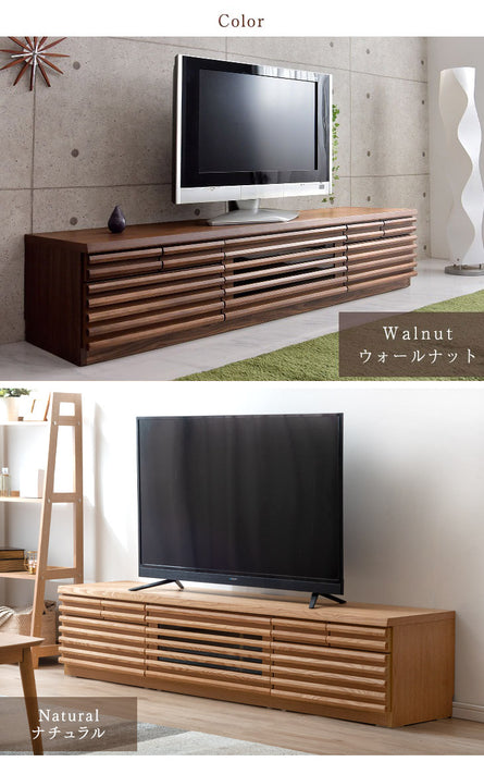［幅180cm］ テレビ台 完成品 天然木 フルオープン 稼働棚付 3段階調整 【超大型商品】 〔71020044〕