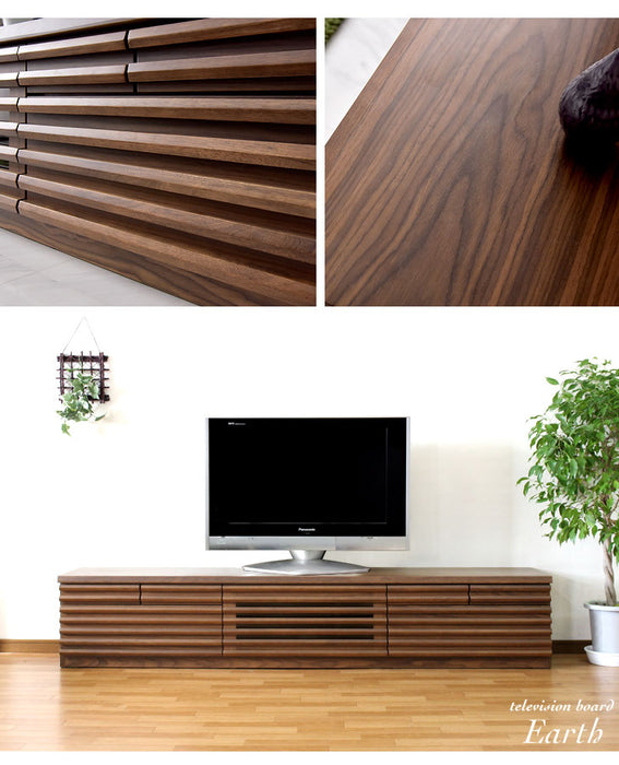 ［幅200cm］ テレビ台 完成品 天然木  フルオープン 稼働棚付 3段階調整【搬入設置込み】【超大型商品】〔99901155〕