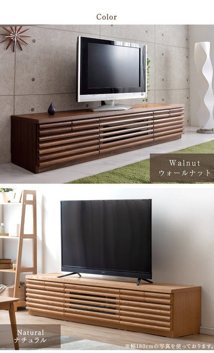 ［幅200cm］ テレビ台 完成品 天然木  フルオープン 稼働棚付 3段階調整【搬入設置込み】【超大型商品】〔99901155〕