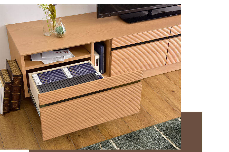 ［幅166cm］テレビ台 完成品 アッシュ 木製 北欧 ロータイプ キャビネット テレビボード【超大型商品】〔71020052〕