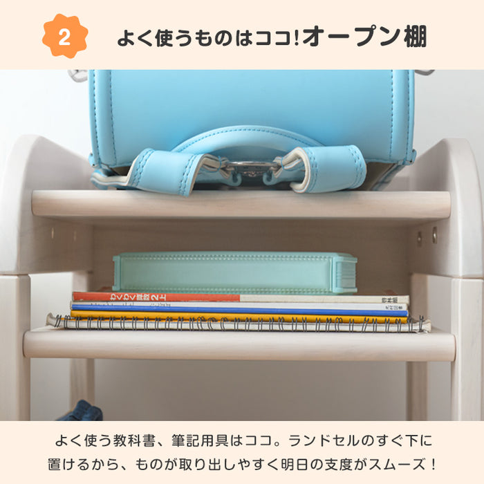 ［幅40］現役ママが考えた 木製 ランドセルラック 収納 キャスター付き〔74600004〕