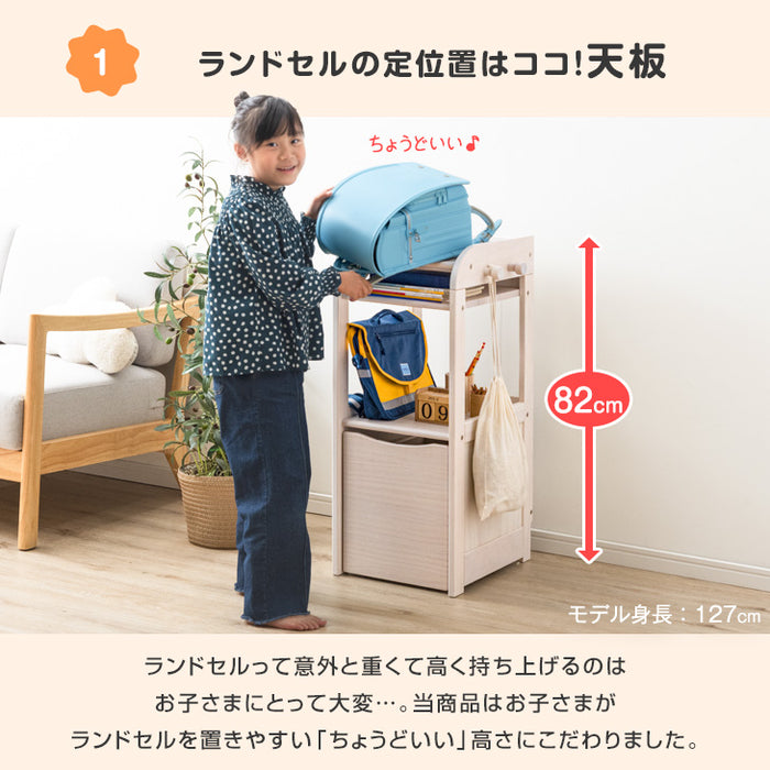 ［幅40］現役ママが考えた 木製 ランドセルラック 収納 キャスター付き〔74600004〕