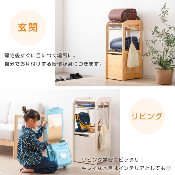［幅40］現役ママが考えた 木製 ランドセルラック 収納 キャスター付き〔74600004〕