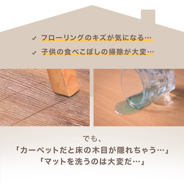 ［130×180］ダイニングマット 透明 厚さ1.5mm カット可能 表面エンボス加工〔31800105〕