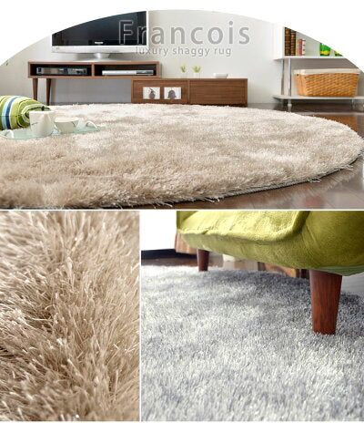 140×140㎝ 円形 シャギーラグ  40mmロングパイル ラメ入〔87250008〕