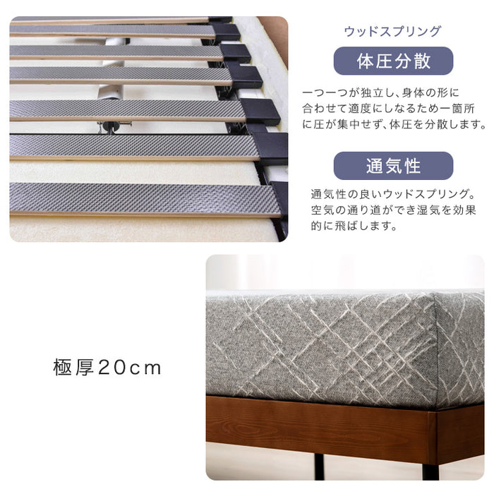 [シングル]20cm厚 電動マットレス リクライニング 2モーター内蔵 OKIN製モーター リモコン【超大型商品】 〔33010161〕