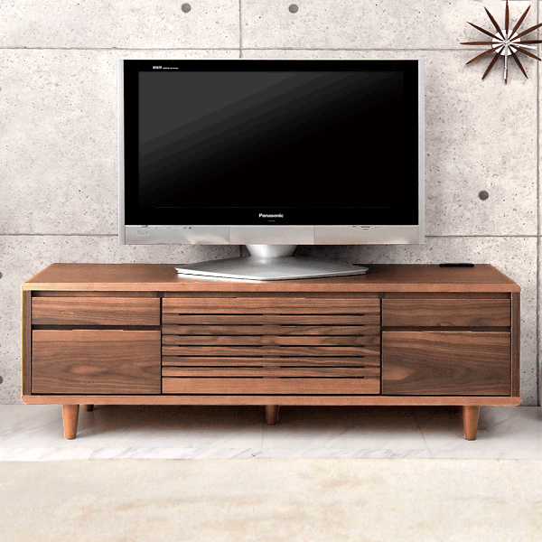 幅140cm テレビ台 完成品 木製 天然木 テレビボード 収納【超大型商品】 〔71020039〕