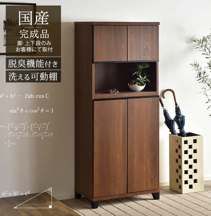 ［幅60cm］ 日本製 完成品 シューズボックス 消臭・脱臭機能付 ピタゴラス【超大型商品】〔24900012〕
