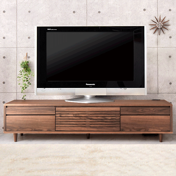 幅200cm テレビ台 200 完成品 木製 天然木 テレビボード 収納 【玄関渡し】【超大型商品】〔71020041〕