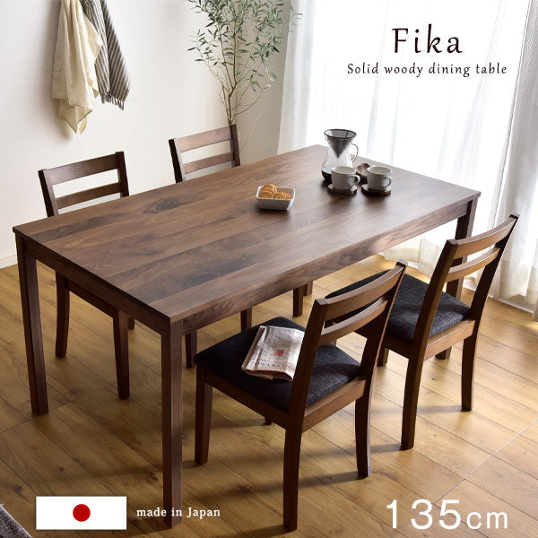 4人掛け 幅135㎝ ダイニングテーブル5点 セット 天然木 チェア4脚  日本製【超大型商品】〔42600010〕